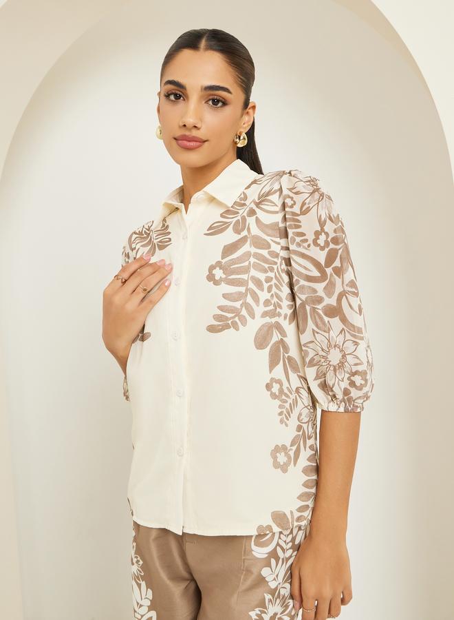 ستايلي قميص بطبعة زهور موزعة - Image 2